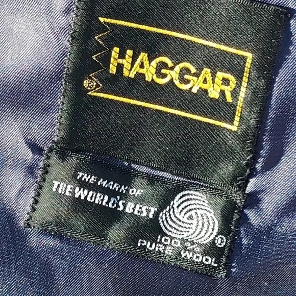 Haggar Mens 100% Pure Wool Mens Suit Jacket Gold Buttons Size 42 in Blue - Picture 8 of 12